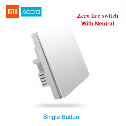 wall single key N 1 Умный переключатель Xiaomi Aqara, светильник управления, беспроводной настенный переключатель Zigbee, переключатель Aqara, нейтральный пульт дистанционного управления, светильник - Цвет: wall single key N 1