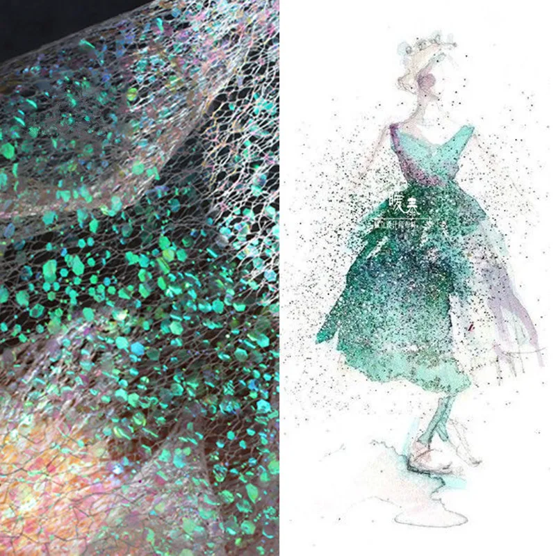 Креативный Золотой Русалка Mirage дизайн Маленькие фрагменты лазерные блестки
