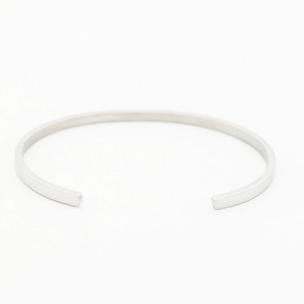 

1PC"NOTHING IS IMPOSSIBLE" Silver Stainless Steel Encouragement Bangle Brave Quote Words Bracelet