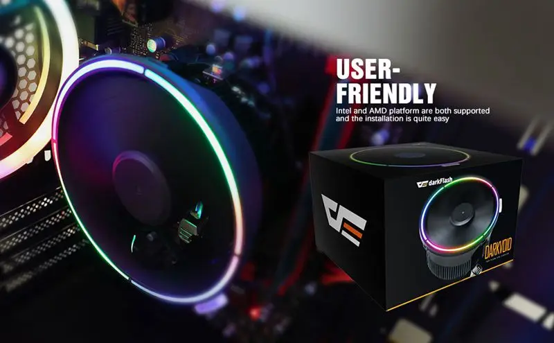 Darkflash Aigo кулер для процессора светодиодный вентилятор 125 мм AMD Intel бесшумный 3Pin PC воздушный кулер для охлаждения процессора LGA/115X/775/AM3/AM4 радиатор