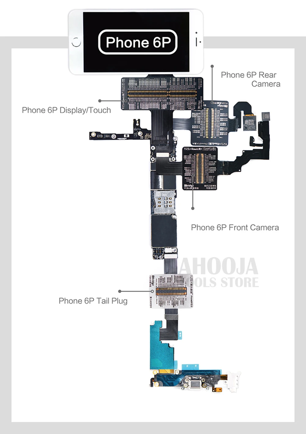 IBridge измерительный гибкий кабель для iPhone 6 6P 6S 6SP 7 7P 8 X материнская плата запасные штифты Сопротивление Напряжение тест сигнала удлинитель