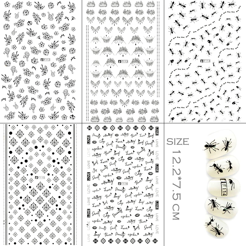

Nail Art Sticker F056-F116 Self-sticking Nail Stickers F Series Decal Self-adhesive Manicure Decoration Press on Nails NBF