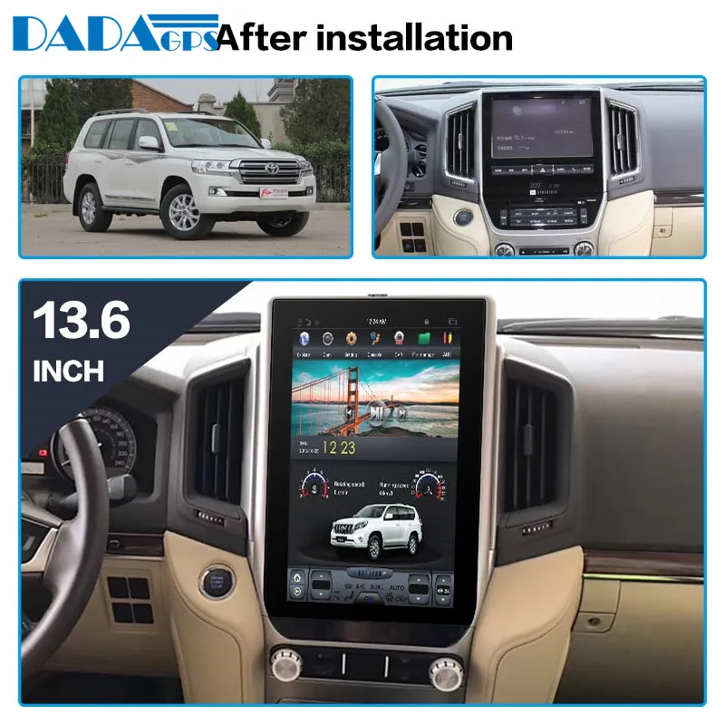 Автомобильный мультимедийный плеер Tesla style 13 6 дюйма Android радио для TOYOTA LAND CRUISER LC200