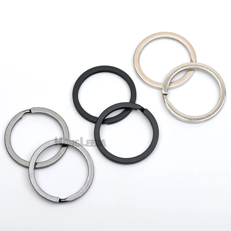 60pcs/lot 1inch 25mm metal flat Iron Round split KeyRing Key Holder Metal Keychain Accessories nickle black matt enamel RING001 | Дом и сад