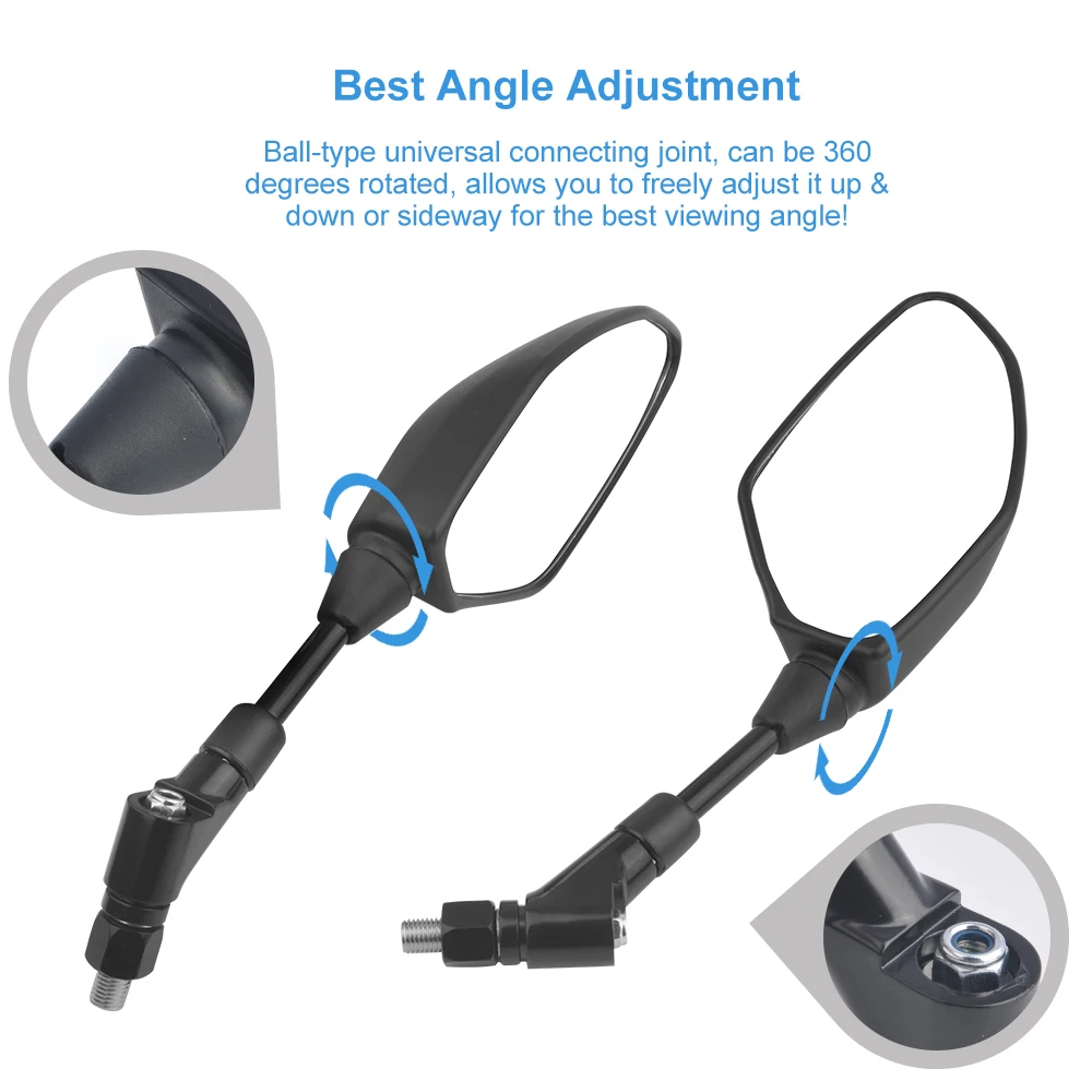 KEMiMOTO универсальный мотоцикл зеркало заднего вида боковое MT07 FZ07 для YAMAHA MT 07 FZ 2014 2017