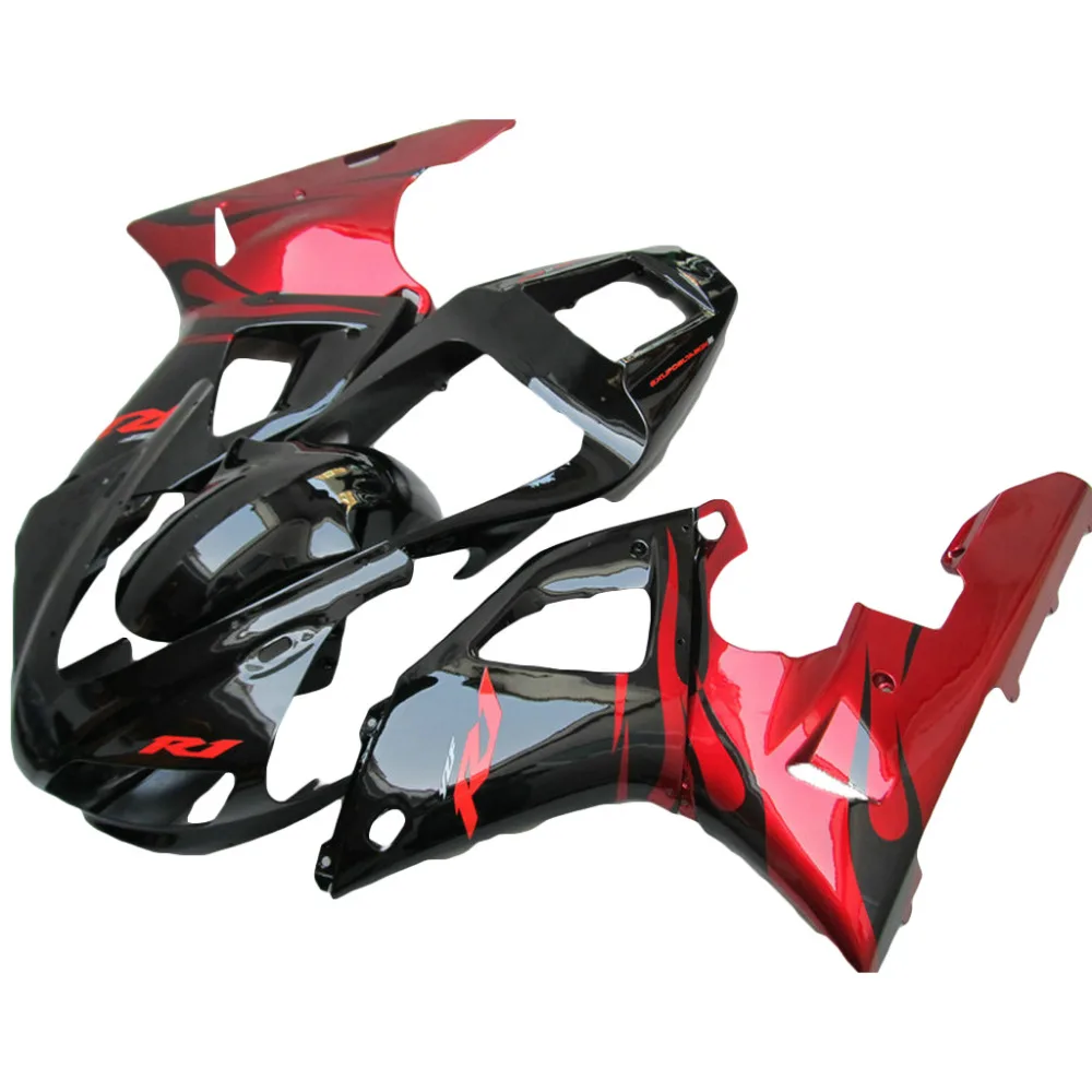 Красный черный литья под давлением для YAMAHA YZF R1 Обтекатели 1998 1999 98 99 обтекатель
