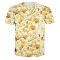 cjlm new fashion 3d printed food t shirts delicious popcorn pattern t shirt mens clothing summer style tees dropship wholesale