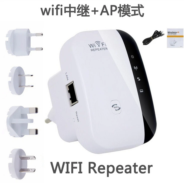 

Wireless WiFi Repeater Signal Amplifier 802.11N/B/G Wi-fi Range Extander 300Mbps Signal Boosters Repetidor Wifi Wps Encryption