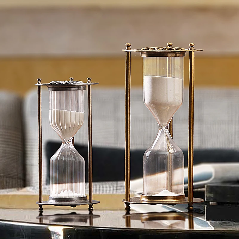 Часы в американском стиле ретро простые металлические вращающиеся песочные часы