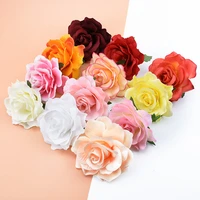 6 pieces silk roses flower wall home decor wedding bridal accessories clearance diy wreath needlework a cap artificial flowers