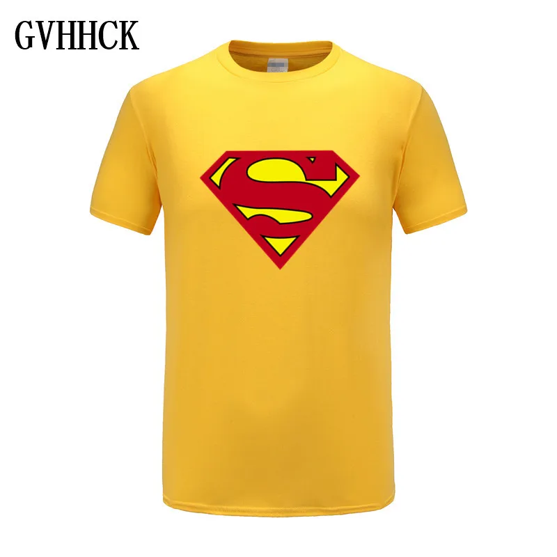 yellow Высокое качество, комический логотип, супергерой, футболка Супермен, Бэтмен, Капитан Америка, флэш, фильм Marvel, мужские футболки для косплея, топы - Цвет: yellow