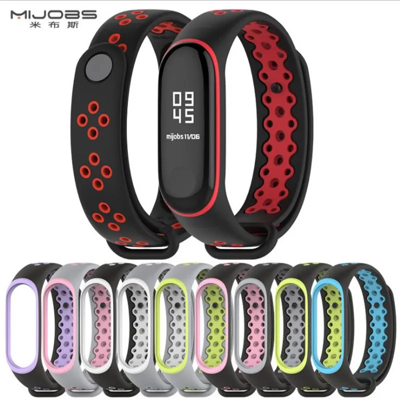 Спортивные наручные часы Mijobs силиконовые Miband3 для Xiaomi Mi Band 3 аксессуары браслетов