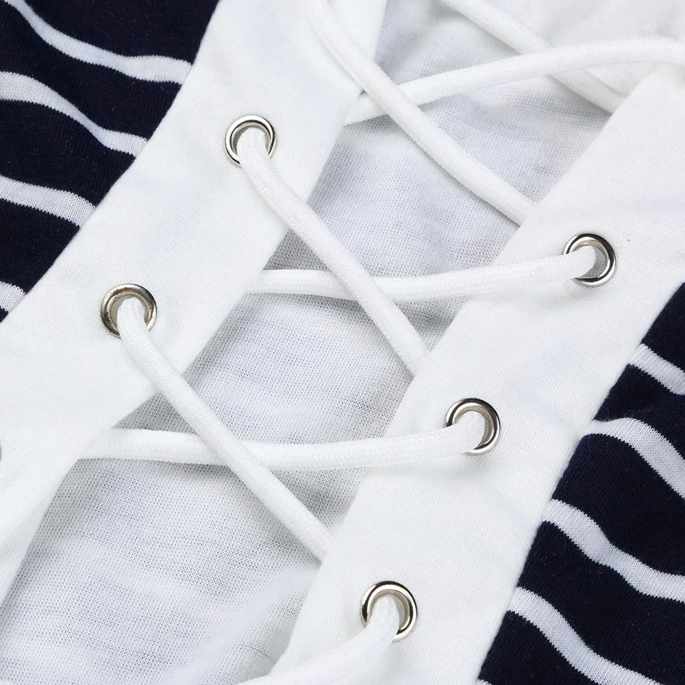 

Women Vest Tank Top Summer Lace Splice Striped Printed Back Bandage Vest Tank Tops Sexy O-Neck Fashion Sleeveless
