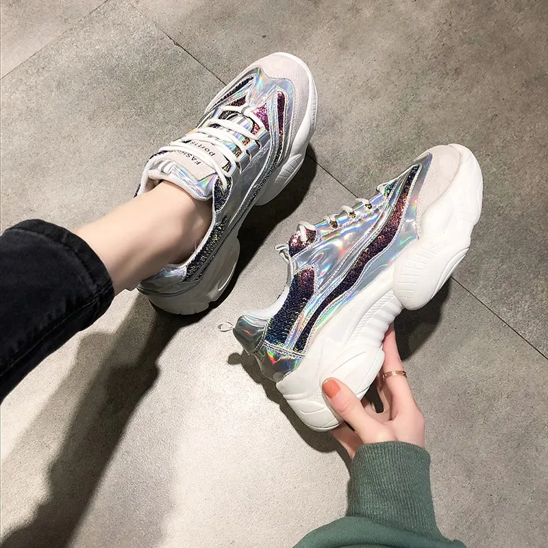 Женские кроссовки на платформе повседневные Дизайнерские Chaussure Femme YJ 12 весна