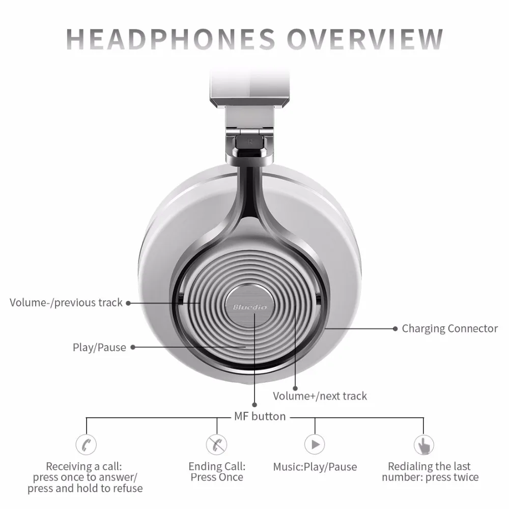 Оригинальные Bluedio T3 Bluetooth наушники BT4.1 стерео гарнитуры Bluetooth беспроводные наушники для телефонов музыкальные наушники