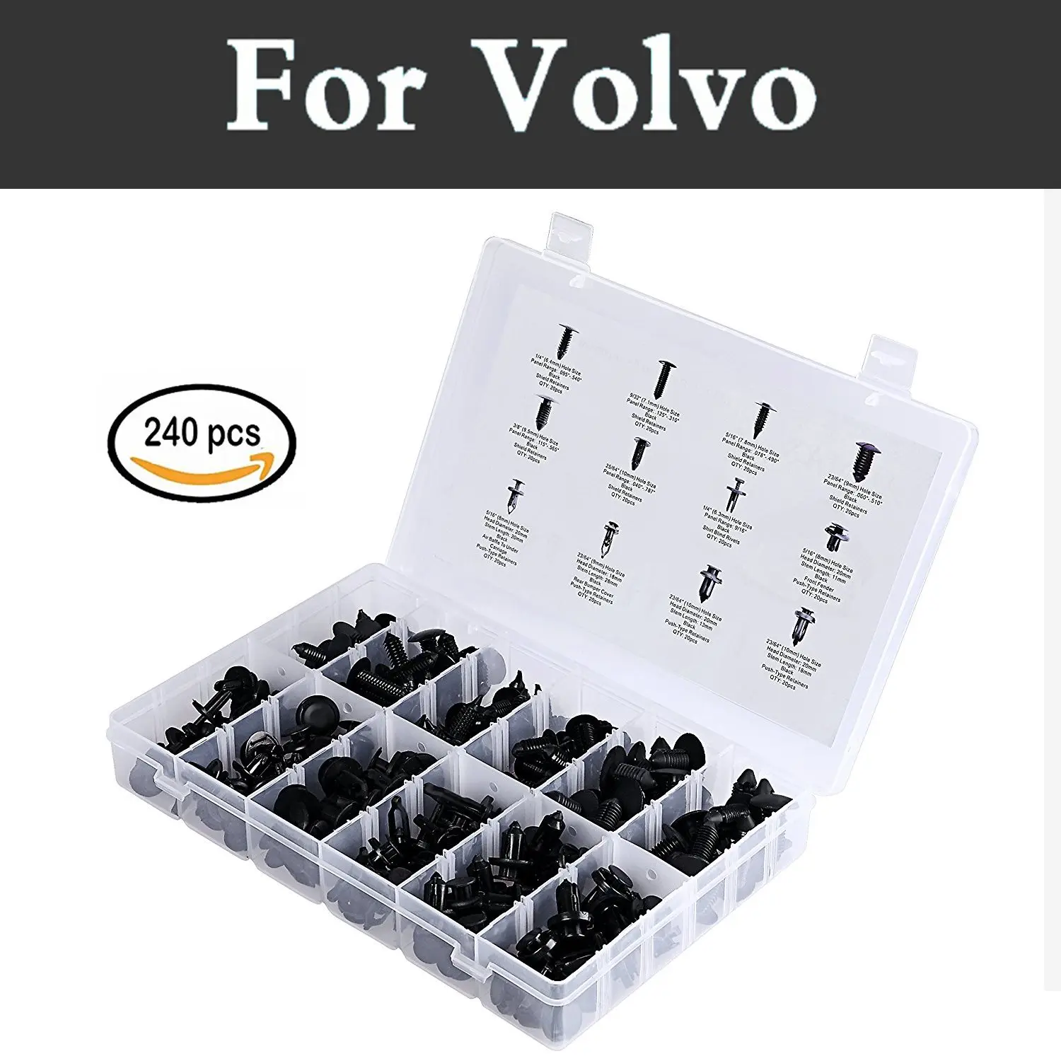 Комплект накладок для автомобильного бампера 240x заклепок Volvo C30 C70 S40 S60 S80 V40 V50 V60 V70