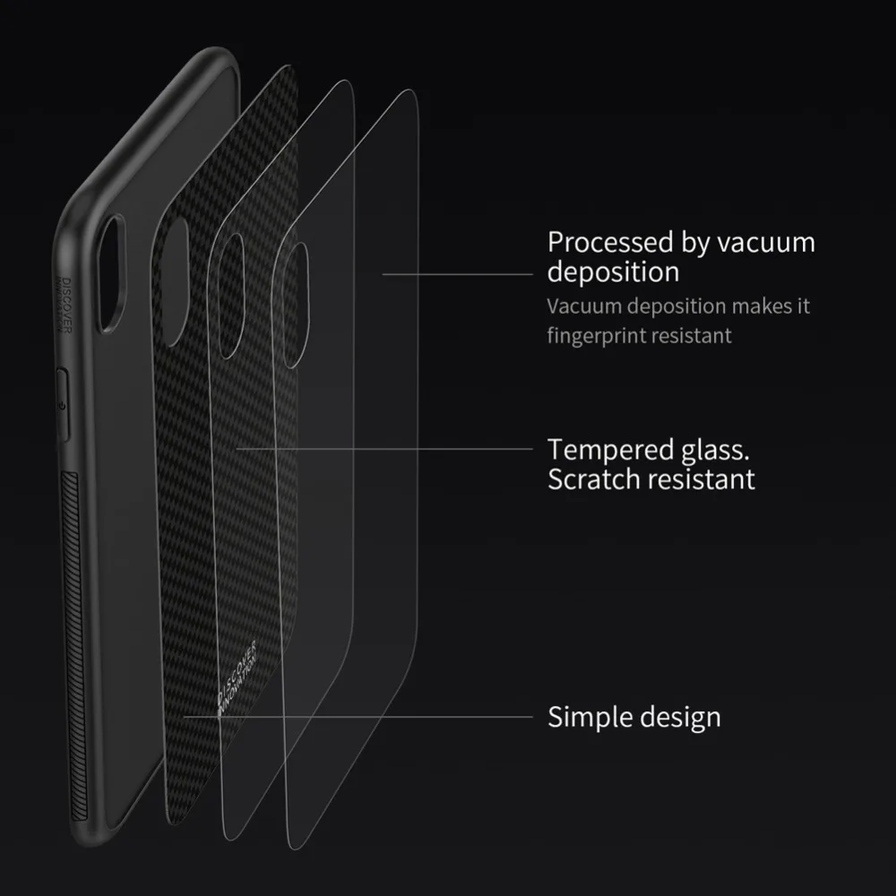 Закаленный клетчатый чехол для Apple Iphone X XS XR Max Nillkin с зеркальным эффектом задняя