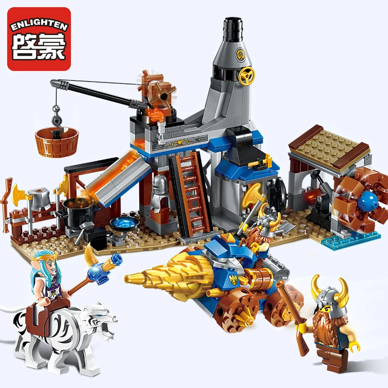 Enlighten Building Block War of Glory Attack Blacksmith Shop 3 Figures Educational DIY Assembly 368 pcs Bricks Toys Gift For Kid | Игрушки и