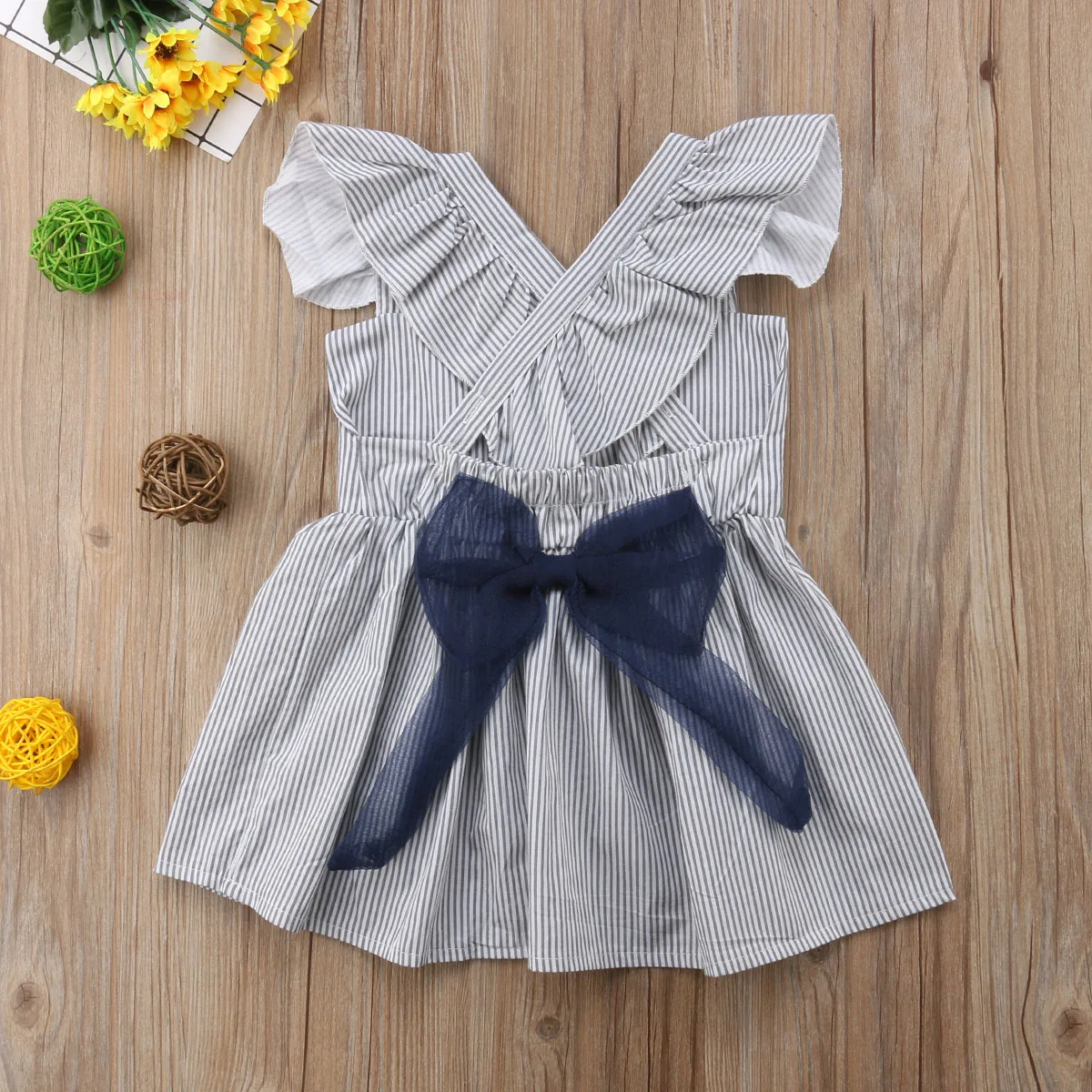 Summer Toddler Baby Girls Party Dress Cotton Striped Sundress Fancy Princess Clothes Age 0-3Y | Детская одежда и обувь