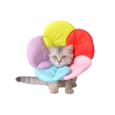 Мягкая защитная крышка E-Collar рана заживляющий конус защитный Pet Cat восстановление воротник медицинское лечение - Цвет: rainbow