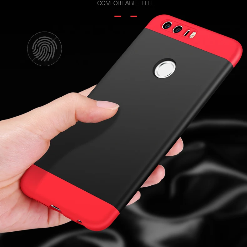 360 Full Body Protection Hard Slim Case Coated Non Slip Matte cover+glass film for Huawei Honor 8 |