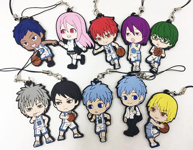 2018 10 шт./лот японская аниме фигурка Kuroko No баскетбольный силиконовый брелок Аниме