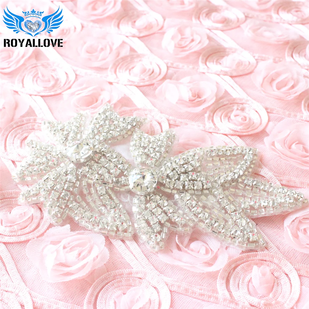 50pcs Rhinestone applique couture crystal wedding beaded patch for DIY sash bridal accessories | Дом и сад