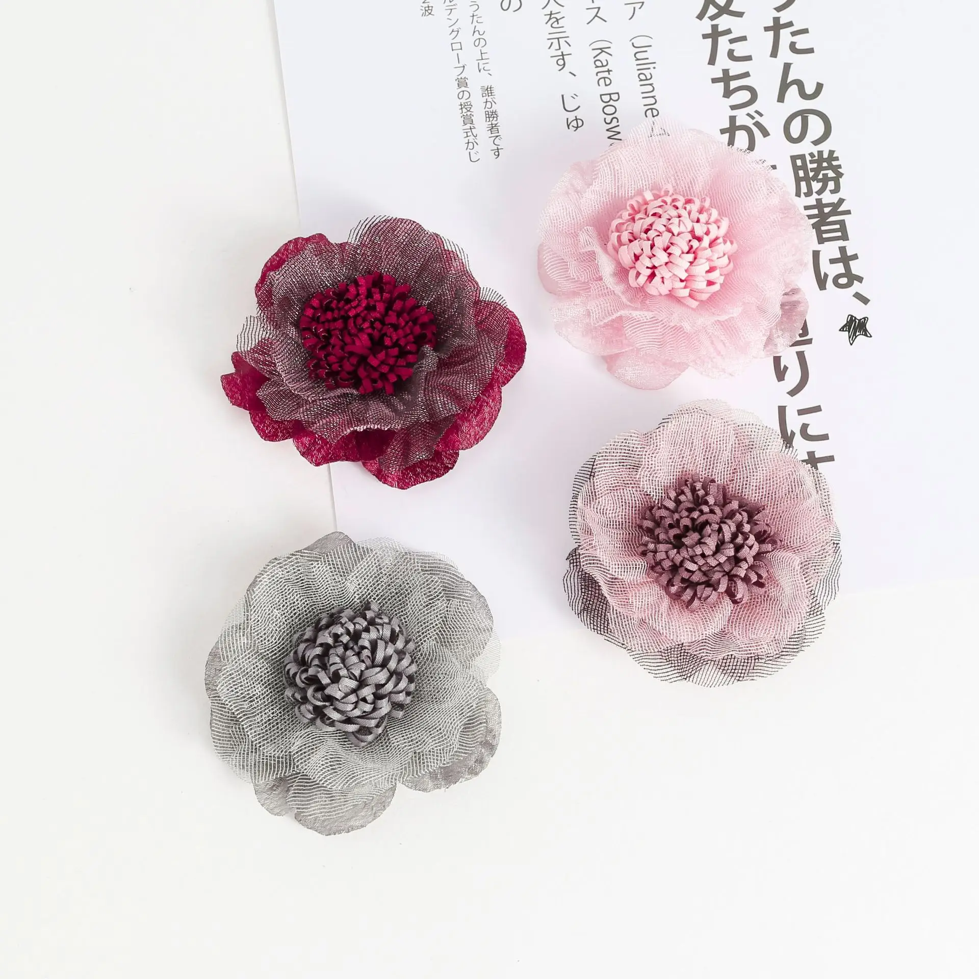 10 шт./лот ручная работа корейские цветы патчи для одежды головные уборы