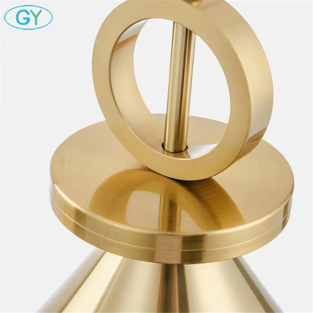 Люстра из матовой латуни современный подвесной светильник с металлической