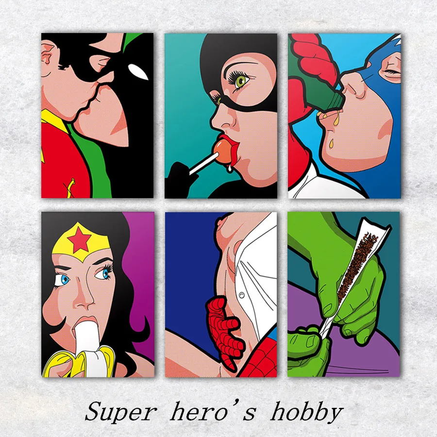 

Super hero's hobby Art Oil Painting Pictures Canvas Art Posters and Paintings Wall Decor Canvas for Living Room, No Frame