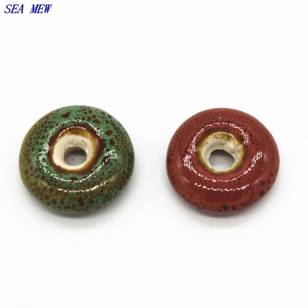 20 шт. Круглые Эмалированные керамические бусины 5 х6 мм|5mm hole beads|beads for jewelry makinghole beads