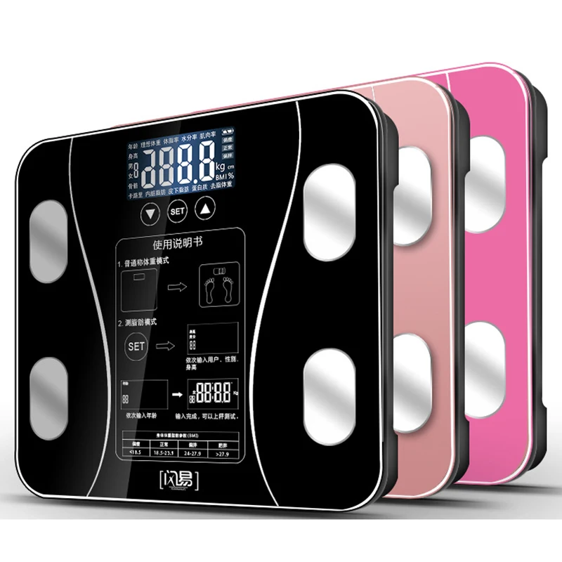 

Bathroom Body Weight Scale Scales Glass Smart Household Electronic Digital Floor Weight Balance Bariatric LCD Display