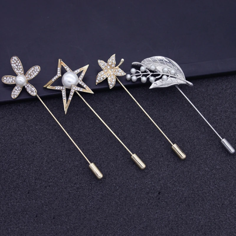 Мужские броши бутоньерка пуговица жемчуг булавка для лацкана тиара в стиле панк