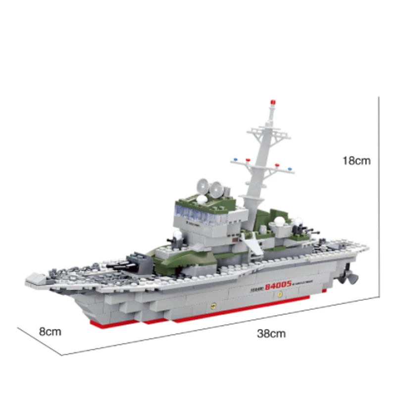 LWKO Military Ship Model Building Blocks Bricks Toy Imitation Gun Weapon Equipment Technic Designer Kids Toys For Children Gifts | Игрушки и
