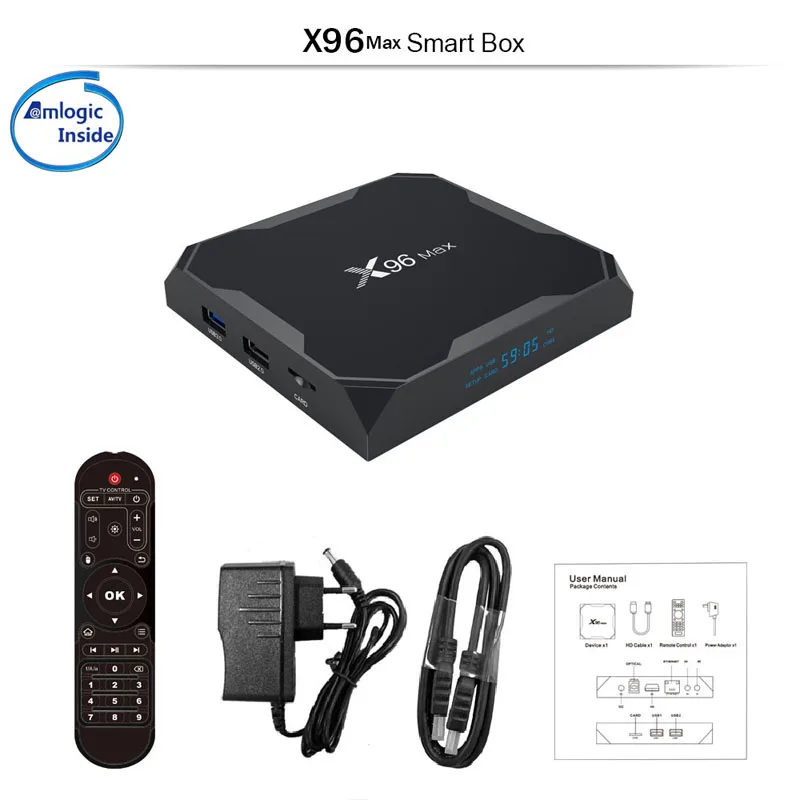 X96 max Android 8 1 Smart TV Box 2 ГБ 4 DDR4 RAM 32 Гб 64 ROM 4G/5G Wifi BT 4K UHD X96max медиаплеер PK XIao mi коробка HTV