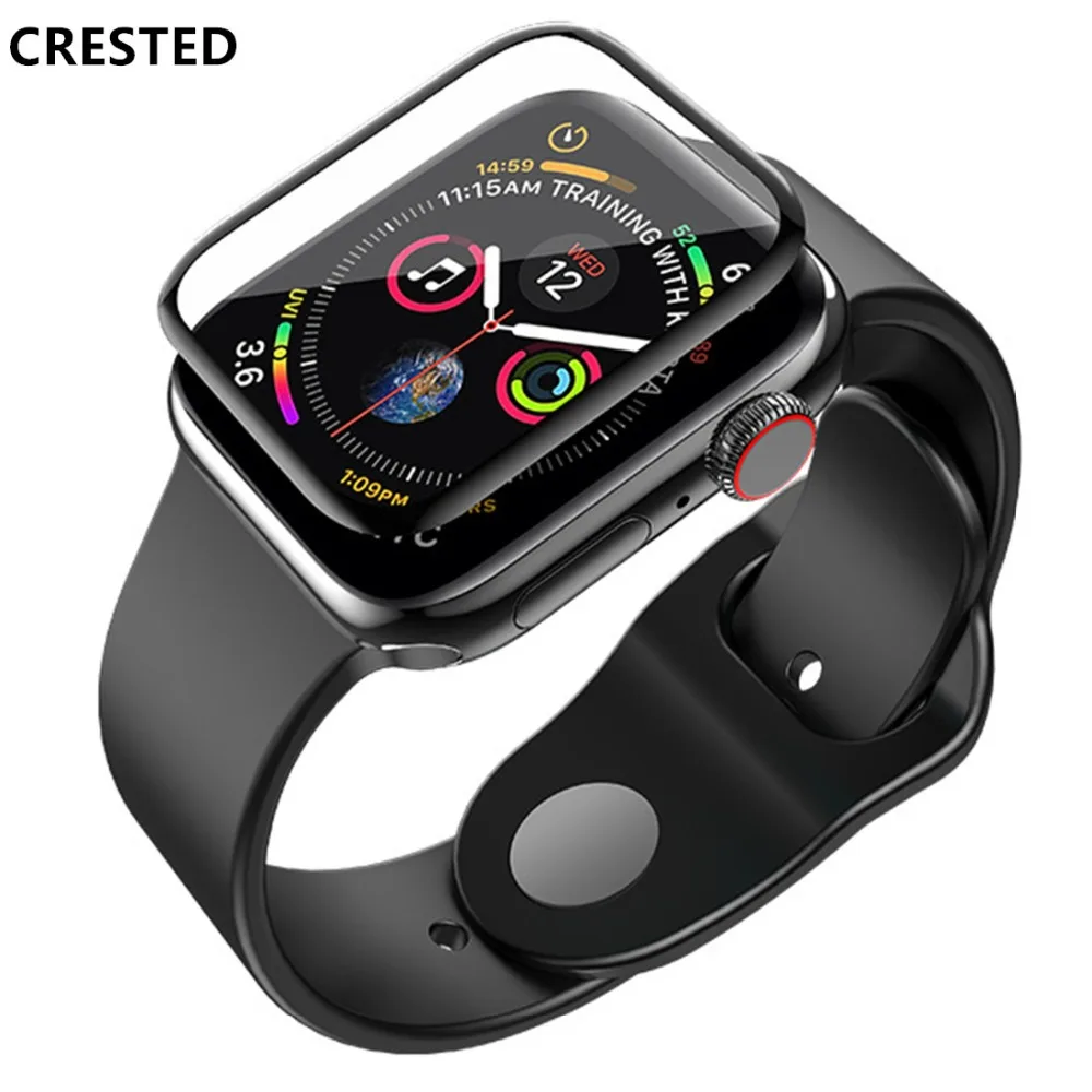 Закаленное стекло для Apple Watch 4 5 44 мм 40 iWatch 3 2 1 42 38 3D 9H защита экрана apple watch