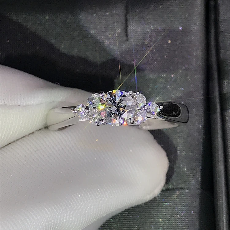 18 K 750Au золото Moissanite алмазное кольцо обручальное кольцо D Цвет VVS с национальным сертификатом MO-H1013