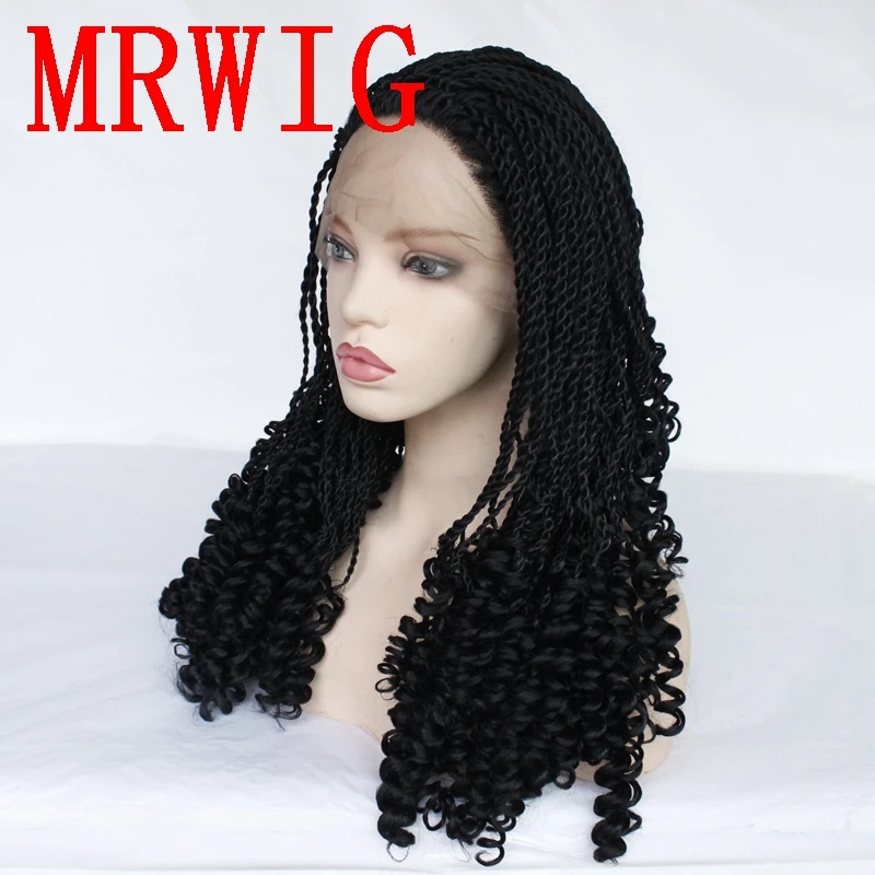 MRWIG 2x твист парик с косами 26in 250% плотность синтетический передний для женщин