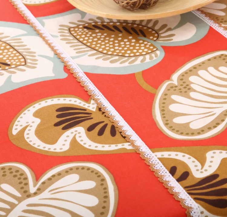 Льняная скатерть цветок в стиле кантри с принтом многофункциональная