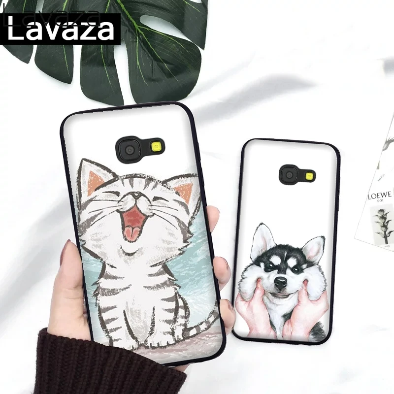 Лаваза 18FF Новый чехол из силикона с дизайном пса мопса и кошки для Samsung A3 A5 A6 Plus A7 A8 A9 A10 A30 A40 A50 A70 J6 2018 A10S A30S A50S