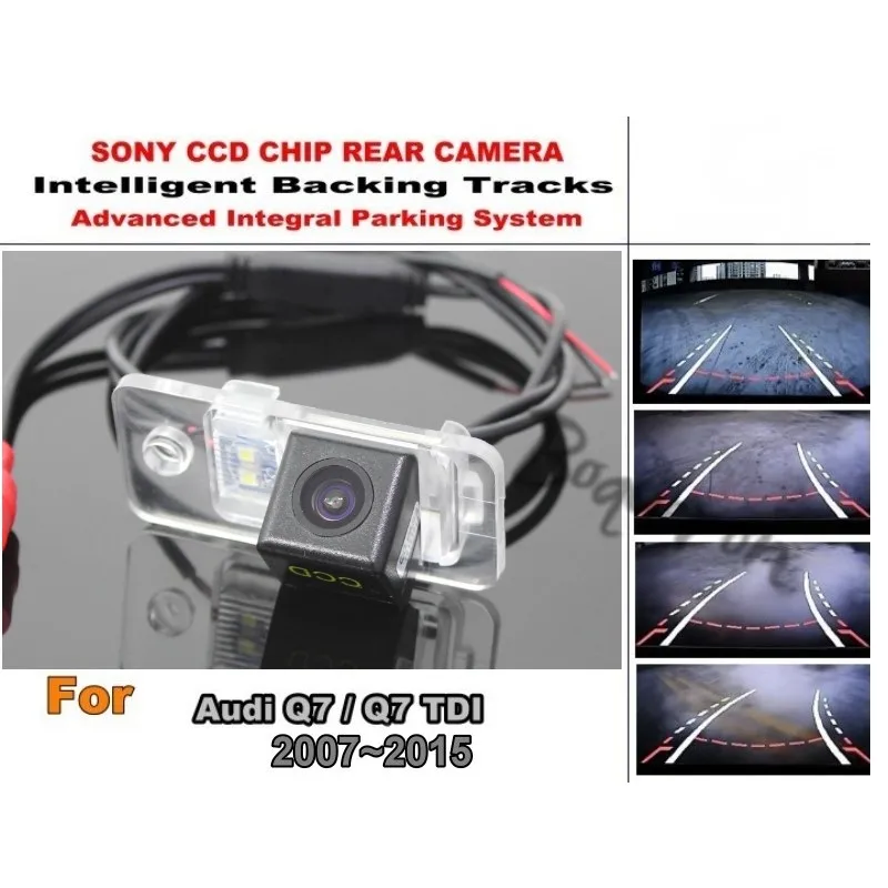 

For Audi Q7 Q 7 TDI 2007 ~ 2015 Car Intelligent Parking Tracks Camera / HD CCD Back up Reverse Camera / Rear View Camera