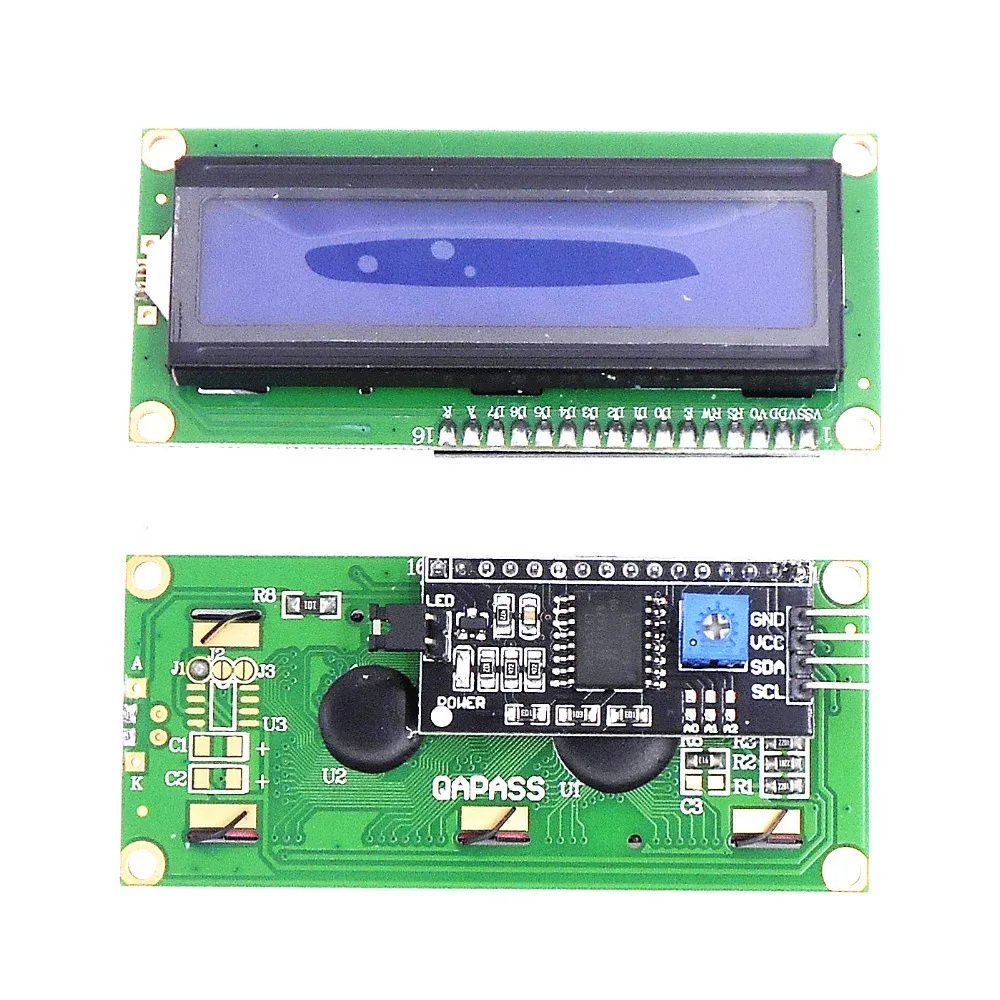 ЖК модуль 1602 А дисплей 5 В IIC/I2C голубая подсветка белые слова/стандартные черные