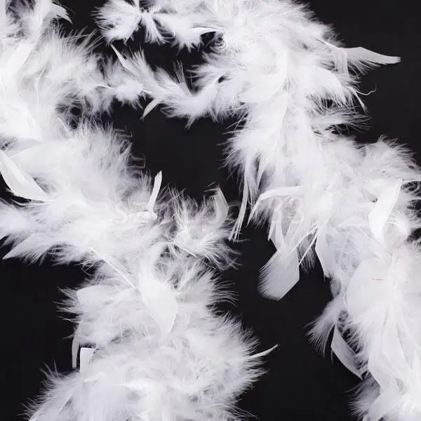 Белое перо боа пушистое Ремесло Украшение 6 футов в длину|fluffy feather boa|decorative
