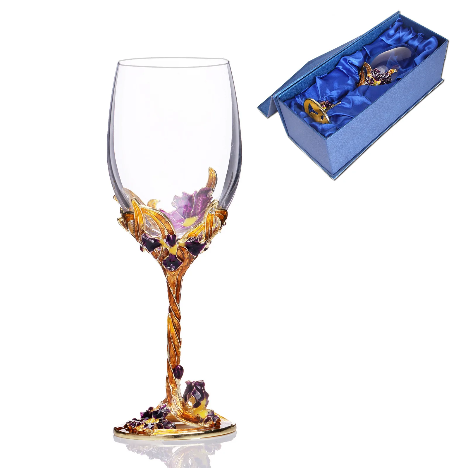 

Glass Enamel Mugs Cup Wine Glass Mug Flower Glass Cups Lover A Cup Gift Champagne Goblet Party Barware Kitchen Tools Gift