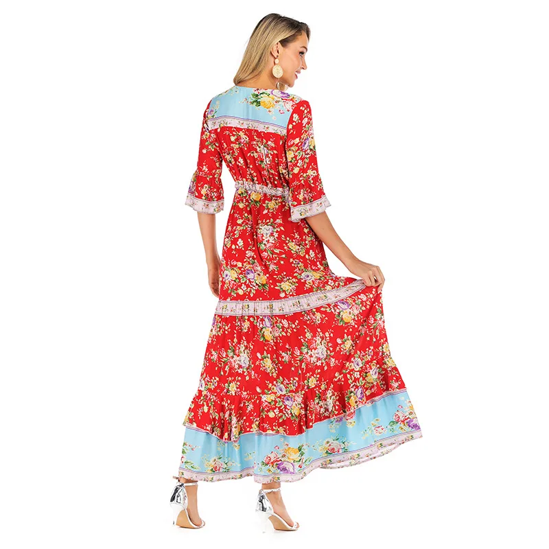 HEE GRAND Bohemia праздничные платья для женщин с коротким рукавом пляжное платье Лето