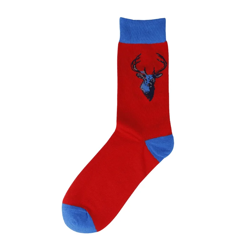 8 Мужские носки большого размера, мужские носки с забавными покерными лисами, корги, тукан, хомяк, рыба, Чили, пицца, скрипка, сок, Мультяшные хлопковые носки с животными - Цвет: 8