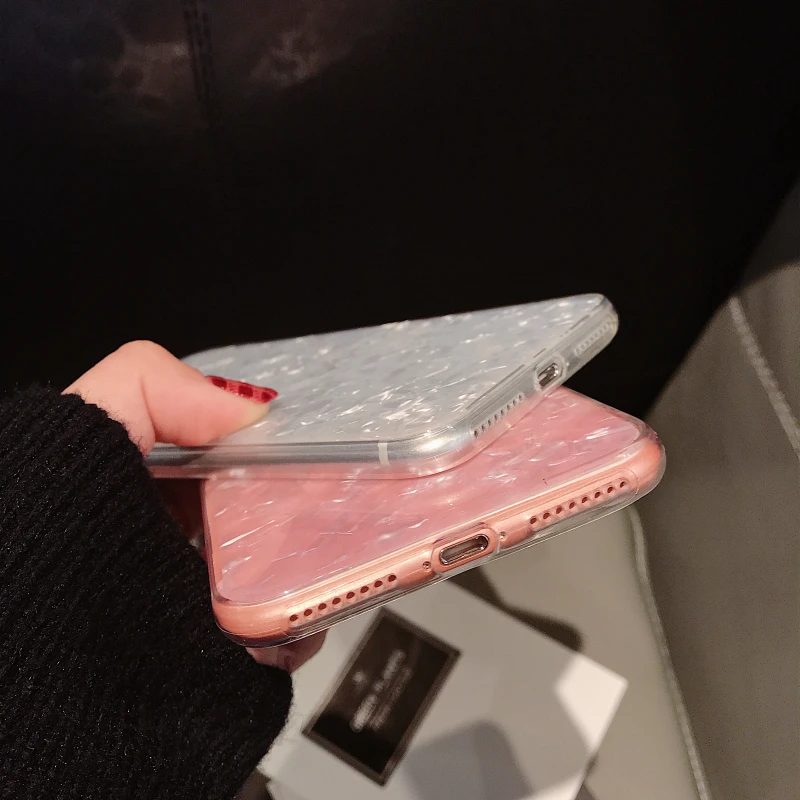 Розовый Блестящий морской чехол для телефона iphone XS Max XR 6 s Plus силиконовый 8 8plus 7 10