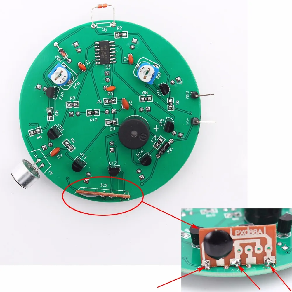 DIY Аналоговые электронные свечи с днем рождения тепловой датчик MIC Звук управление Моделирование свечи
