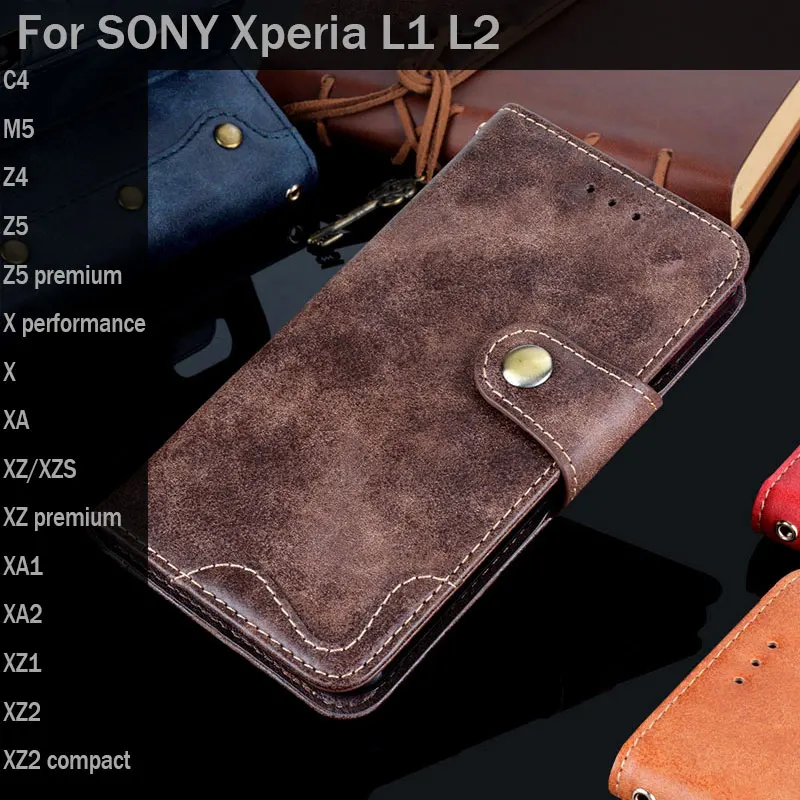 Чехол для Sony xperia L1 L2 C4 Z4 Z5 M5 X XA XA1 XA2 XZ1 XZ2 XZS XZ Премиум компактный роскошный винтажный