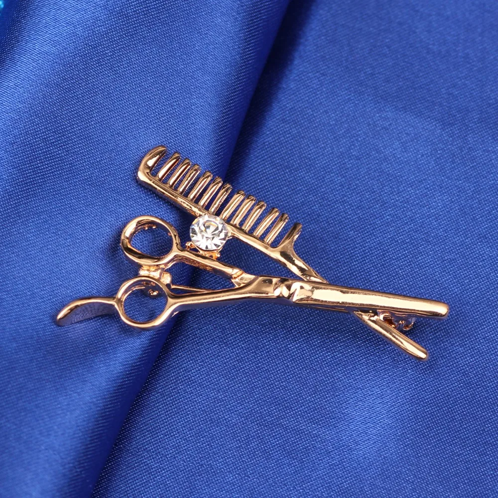 Bonsny Scissors Comb Brooches For Women Girl Brooch Pin Collar Suit Scarf Decoration New Fashion Jewelry Accessories | Украшения и